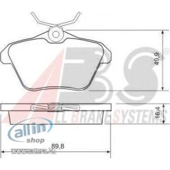   Alfa Romeo 156 ,FÉKBETÉT KÉSZLET, TÁRCSAFÉK Gyártó: ABS 36935