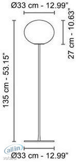 Flos GLO-Ball F1 Designer opálüveg Prémium álló lámpa