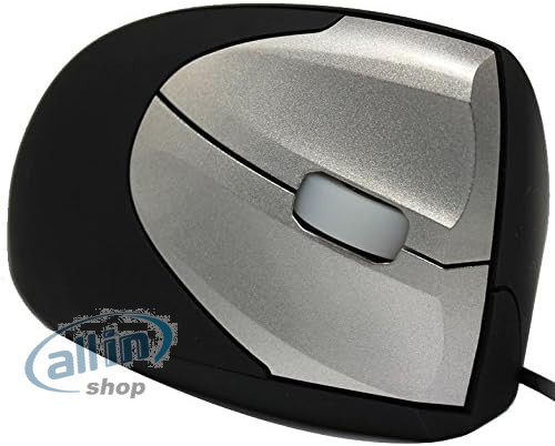 Minicute M0010203 EZmouse vezetékes 2 jobbos ergonómikus függőleges optikai egér fekete / szürke