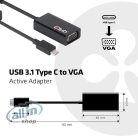 CLUB3D USB 3.1 Type C - Gigabit Ethernet adapter Fekete