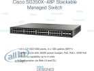 CISCO SYSTEMS SG350X-48P Gigabit Poe Switch, 48 portos, Egymásra rakható,