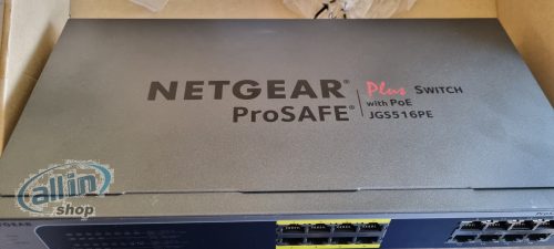 Netgear JGS516PENETGEAR ProSafe Plus JGS516PE - Kapcsoló - nem menedzselhető - 8 x 10/100/1000 (PoE)