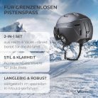 BLACK CREVICE St.Moritz Sísisak Napellenzővel I Állítható Férfi és Női I Sísisak Síszemüveg tartóval I PáramentesI Sí- és snowboardsisak Védőhuzattal