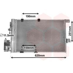   VAN WEZEL 37005251 Kondenzátor, klímaszárítóval, Alumínium, 530mm