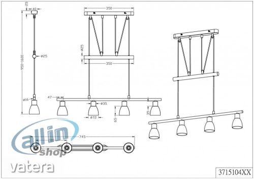 Trio 371510407 LED függeszték CARICO