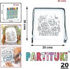 Partituki Party Bag Gyerek Születésnapi táskák Fesnivalók, 7 színes ceruza 20 db-os  készletek Kis ajándékok egy gyerekbulira.