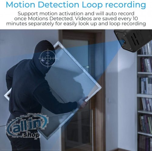 Mini megfigyelő kamera, 1080P HD Hosszú akkumulátor üzemidő,Videohívás,IR éjszakai látás