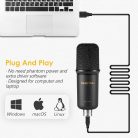 ZINGYOU ZY-UA1 kondenzátor USB-mikrofon Kit podcasting, játékokhoz, YouTube streameléshez