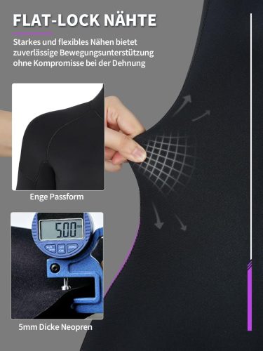 Owntop 5 mm-es női neoprén búvárruha elöl cipzárral – lila, XXL