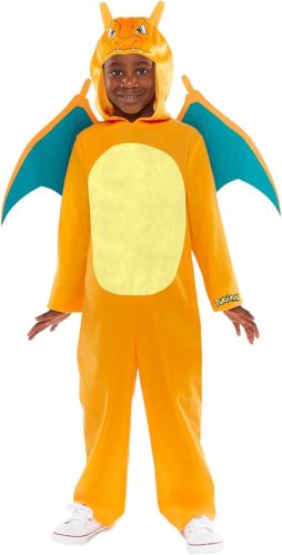 Amscan Pokémon Glurak gyerek jelmez kapucnival – hivatalosan licencelt, unisex, 6–8 éveseknek