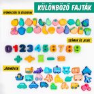 Faerly® 60 darabos Montessori Fűzőjáték – Fa Motorikus Fejlesztő Játék Gyerekeknek 2–6 Év