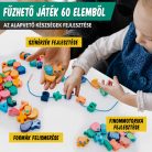 Faerly® 60 darabos Montessori Fűzőjáték – Fa Motorikus Fejlesztő Játék Gyerekeknek 2–6 Év