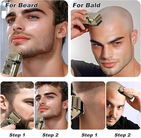 Scttomon elektromos borotva – vízálló, akkus, férfi arc- és fejborotva, haj- és szakállvágó