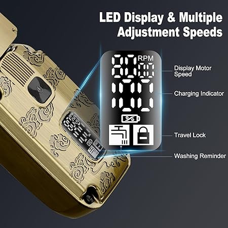 Scttomon elektromos borotva – vízálló, akkus, férfi arc- és fejborotva, haj- és szakállvágó