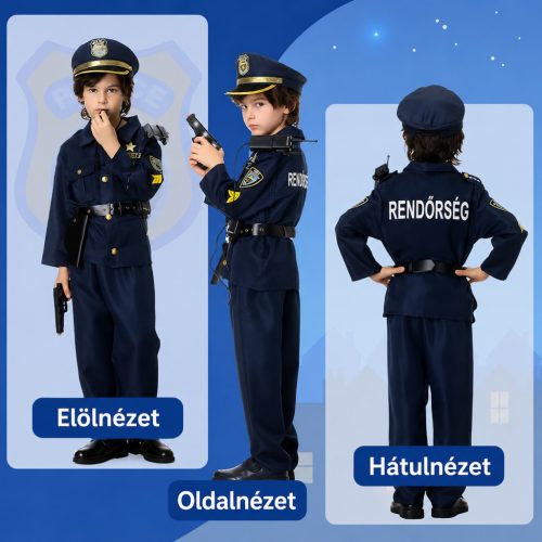 cuteDIY rendőr jelmez gyerekeknek 104-110