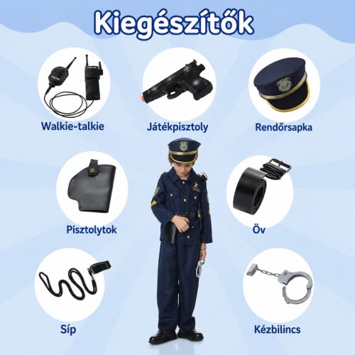 cuteDIY rendőr jelmez gyerekeknek 104-110