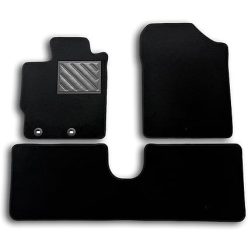   Padlószőnyeg készlet Toyota Yaris III (3/5 ajtós, 2011–2020), nem Hybrid, egyedi kialakítás, gumi talpbetéttel és rögzítő gombokkal, fekete
