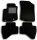 Padlószőnyeg készlet Peugeot 108 (2014–), egyedi méret, csúszásgátló, megerősített gumitalpbetéttel és rögzítő gombokkal, fekete