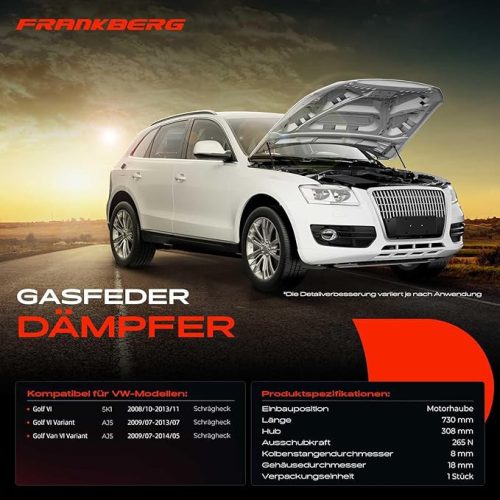 Frankberg jobb oldali motorháztető gázrugó