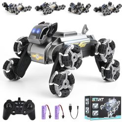   8WD Távirányítós Autó és Robotkutya – LED Világítás, Zene, 360°-os Forgás, 2,4 GHz – 4–10+ Éves Gyerekeknek