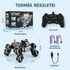 8WD Távirányítós Autó és Robotkutya – LED Világítás, Zene, 360°-os Forgás, 2,4 GHz