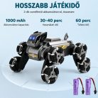 8WD Távirányítós Autó és Robotkutya – LED Világítás, Zene, 360°-os Forgás, 2,4 GHz