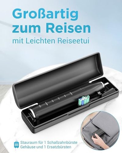 Coulax Pro szónikus elektromos fogkefe – 40000 VPM, 5 üzemmód, 8 pótfej, utazótok és töltőállomás