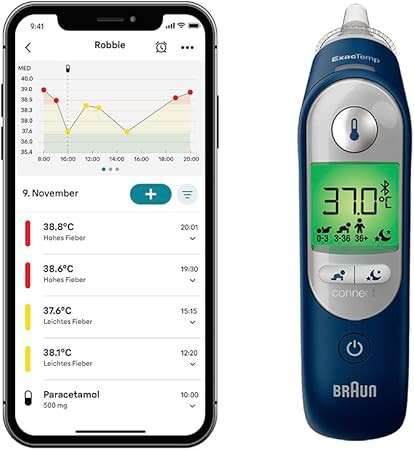 Braun ThermoScan 7+ Connect fülhőmérő – Age Precision technológiával és Family Care App kompatibilitással