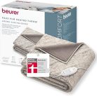 Beurer HD 75 Nordic elektromos fűthető takaró – prémium melegítőpléd szőrmés hatású kivitelben, 6 hőfokozat, 180 × 130 cm, bézs/barna