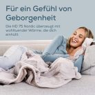 Beurer HD 75 Nordic elektromos fűthető takaró – prémium melegítőpléd szőrmés hatású kivitelben, 6 hőfokozat, 180 × 130 cm, bézs/barna