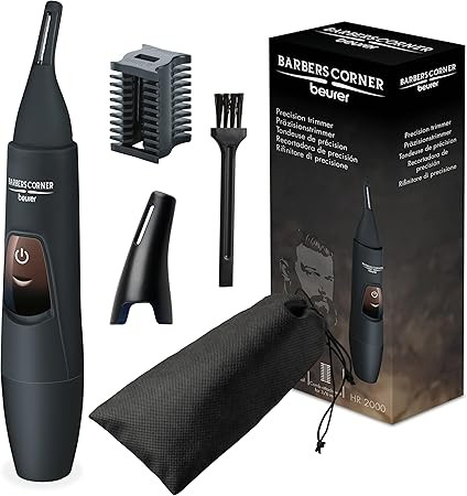 Beurer HR 2000 precíziós trimmelő – szemöldök, orr- és fülszőr igazításához, cserélhető vágófejjel és fésűs feltéttel