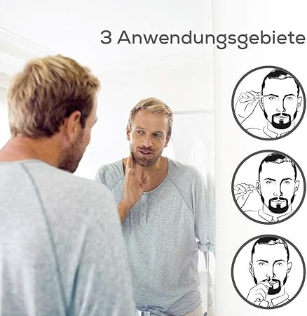 Beurer HR 2000 precíziós trimmelő – szemöldök, orr- és fülszőr igazításához, cserélhető vágófejjel és fésűs feltéttel