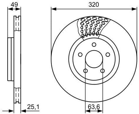 Bosch BD1677 – Első/hátsó féktárcsa, ECE-R90 minősítés, 1 darab, szellőztetett