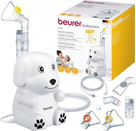 Beurer IH 24 Kids gyermek inhalátor – folyékony gyógyszerek porlasztásához, gyerekbarát design, 6 hónapos kortól, nagy teljesítményű porlasztás és gyors inhaláció, érzékeny bőrre való szilikon maszkkal