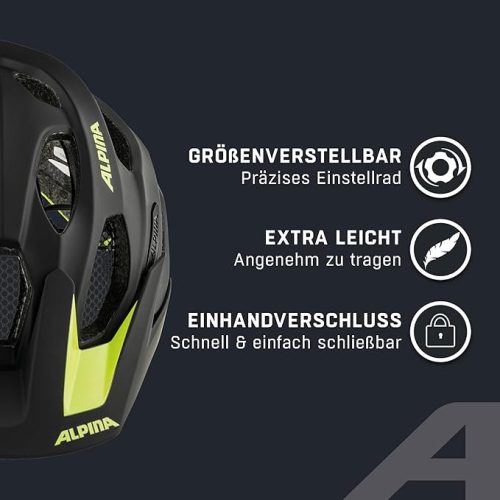 ALPINA Carapax 2.0 bukósisak matt fekete, neon sárga 52-57 cm