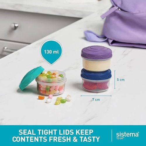 Sistema Snack Potok, Mini Bites TO GO Ételtároló Dobozok, 130 ml( 8 db-os)
