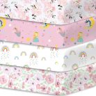 Bimocosy gumis lepedők babaágyba 60 x 120 cm( 4 db -os szett)
