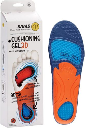 Sidas Cushioning Gel 3D talpbetét – párnázott, zselés, 3D kialakítású betét mindennapi és sportcipőkhöz