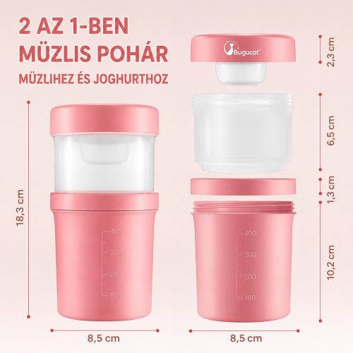 Bugucat MüSlibecher elvitelre való joghurtos bögre 560 ml + 360 ml