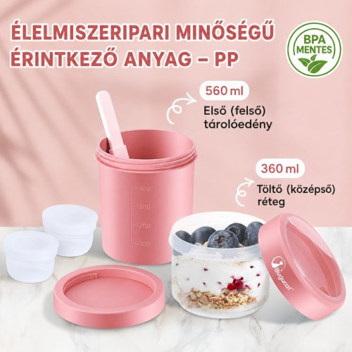 Bugucat MüSlibecher elvitelre való joghurtos bögre 560 ml + 360 ml