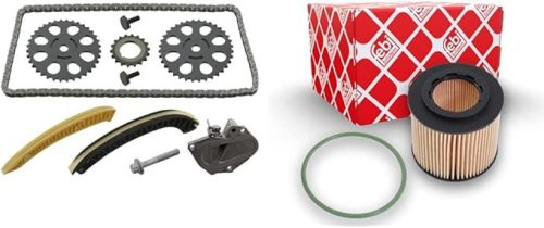 Febi Bilstein 30607 – Vezérműlánc‑készlet vezérműtengelyhez, csúsztatókkal és feszítőrugóval, 1 db