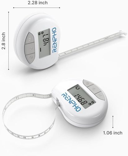 RENPHO Metro a Nastro Smart – okos testmérő szalag Bluetooth kapcsolattal, testkörfogat, izomtömeg és fitness-eredmények mérése, inch és cm, 