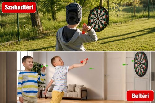 Doloowee 29" gyerek darts tábla – 74 cm, kétoldalas, 8 darts nyíllal, beltéri és kültéri játék, 3–12 éves gyerekeknek
