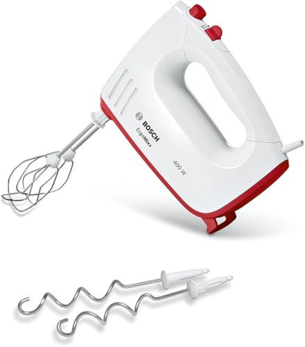 Bosch Ergomixx MFQ36300 kézi keverő angol dugvillával és EU átalakítóval, 400 watt, fehér/piros