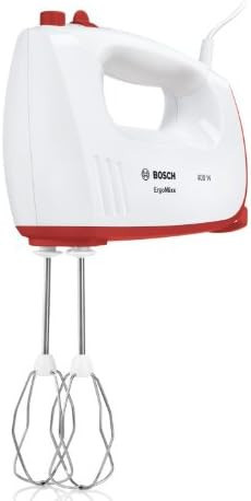 Bosch Ergomixx MFQ36300 kézi keverő angol dugvillával és EU átalakítóval, 400 watt, fehér/piros