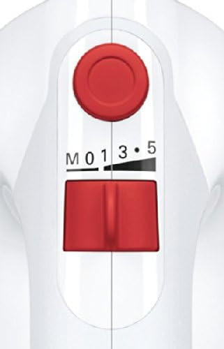 Bosch Ergomixx MFQ36300 kézi keverő angol dugvillával és EU átalakítóval, 400 watt, fehér/piros