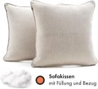 DYNMC Kanapépárna bézs 2 db-os szett,(40 x 40 cm)