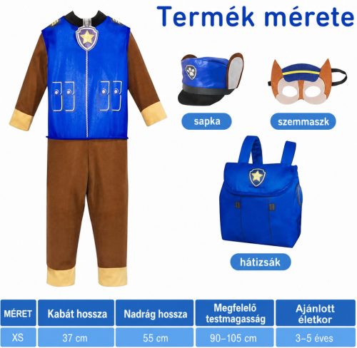 Philoctes kutya gyerek jelmez – unisex farsangi cosplay kosztüm, EU XS
