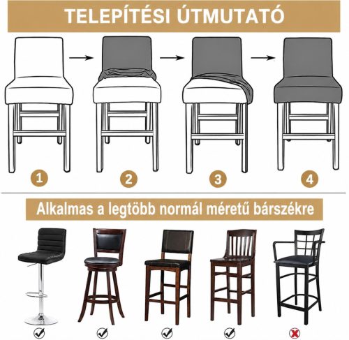 Dimatic bársony plüss székhuzat 4 darabos