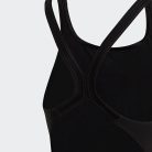 Adidas lány egyrészes fürdőruha – fekete-fehér, kis logóval, 170 cm-es méret